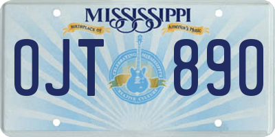 MS license plate OJT890