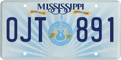 MS license plate OJT891