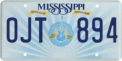 MS license plate OJT894