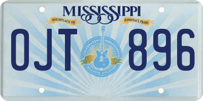 MS license plate OJT896