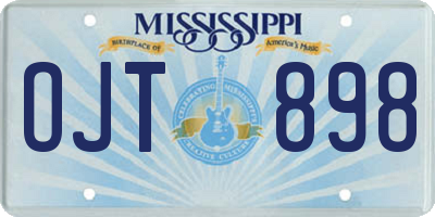 MS license plate OJT898