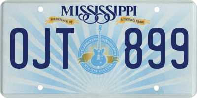MS license plate OJT899