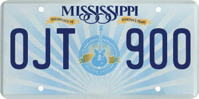MS license plate OJT900