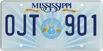 MS license plate OJT901