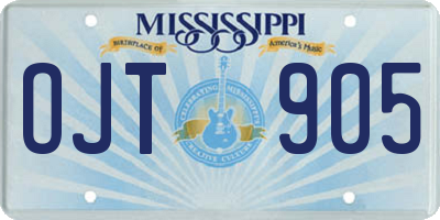 MS license plate OJT905