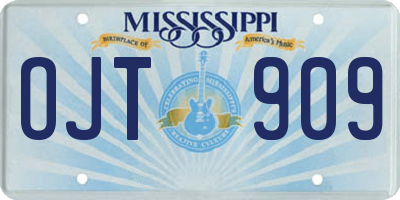 MS license plate OJT909