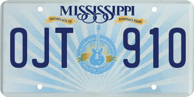 MS license plate OJT910