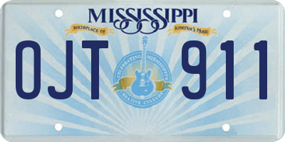 MS license plate OJT911