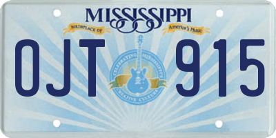 MS license plate OJT915