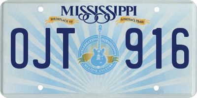 MS license plate OJT916