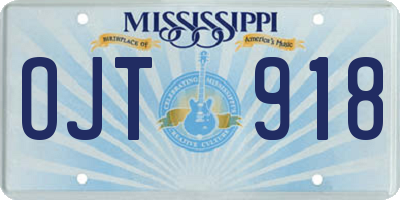 MS license plate OJT918