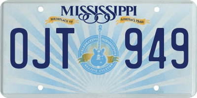 MS license plate OJT949