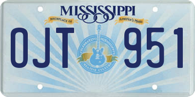 MS license plate OJT951