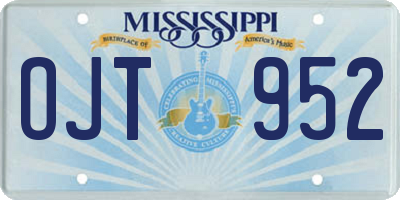 MS license plate OJT952