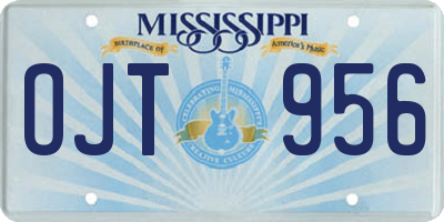 MS license plate OJT956