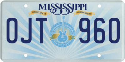 MS license plate OJT960