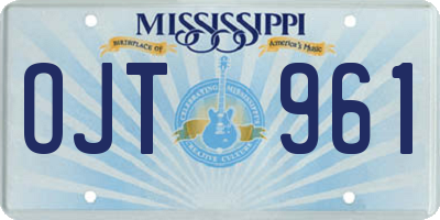 MS license plate OJT961