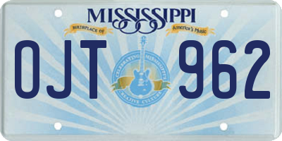 MS license plate OJT962