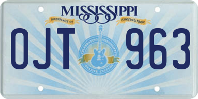 MS license plate OJT963