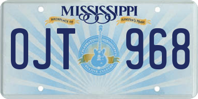 MS license plate OJT968
