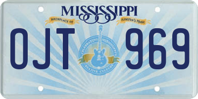 MS license plate OJT969