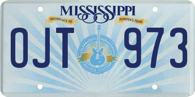 MS license plate OJT973