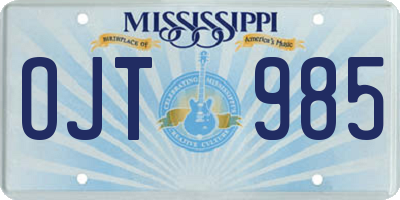 MS license plate OJT985