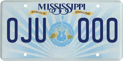 MS license plate OJU000