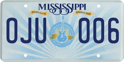MS license plate OJU006