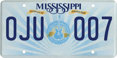 MS license plate OJU007