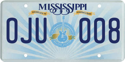 MS license plate OJU008