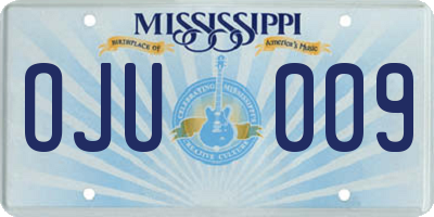MS license plate OJU009
