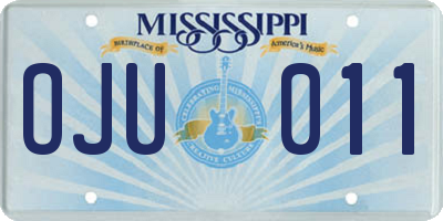 MS license plate OJU011