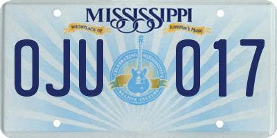 MS license plate OJU017
