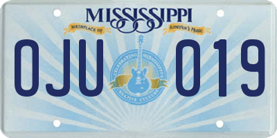 MS license plate OJU019