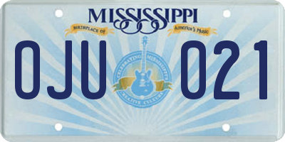MS license plate OJU021
