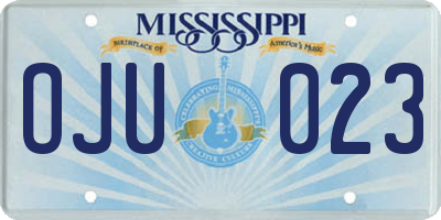 MS license plate OJU023
