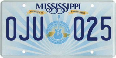MS license plate OJU025