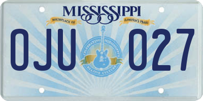 MS license plate OJU027