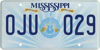 MS license plate OJU029