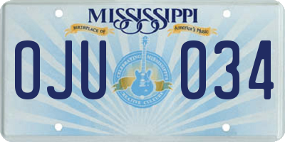 MS license plate OJU034