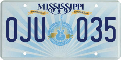 MS license plate OJU035