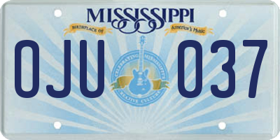 MS license plate OJU037