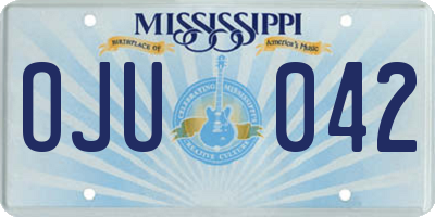 MS license plate OJU042