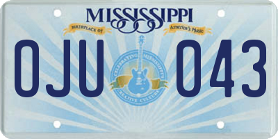 MS license plate OJU043