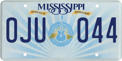 MS license plate OJU044