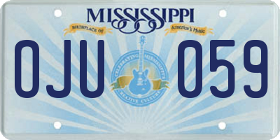 MS license plate OJU059