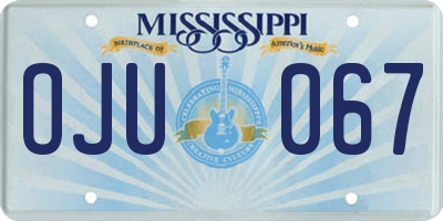 MS license plate OJU067