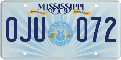 MS license plate OJU072