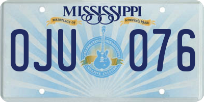 MS license plate OJU076